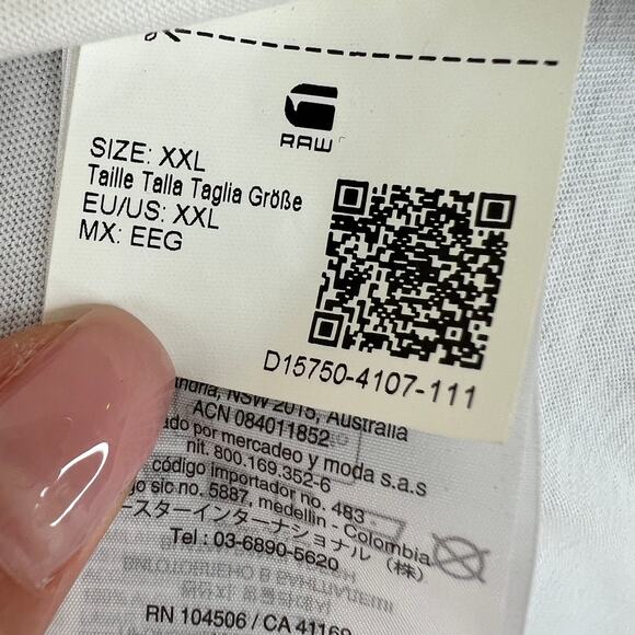 G-STAR RAW White Short Sleeve Foil Graphic Logo Short Sleeve T-Shirt XXL NEW - Picture 10 of 11